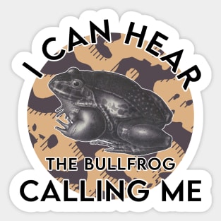 I can hear the bullfrog calling me music Sticker